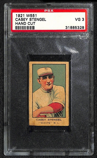 1921 W551 Casey Stengel PSA 3 & 1925 Zeenut PCL Leslie (Without Coupon) SGC 10 